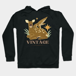 Vintage, soaring stag deer Hoodie